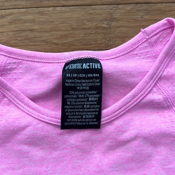PINK Active Victorias Secret Hot Pink Cropped Long Sleeve - Picture 2 of 6